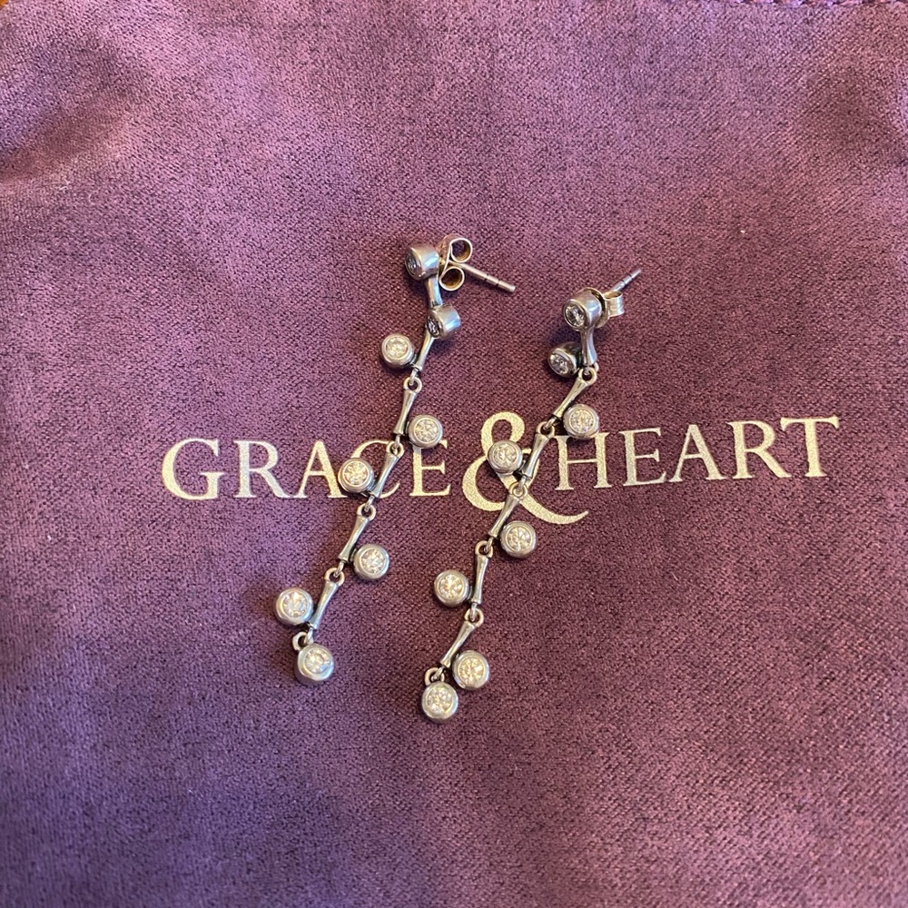 Gorgeous Grace & Heart Crystal Vine Earrings